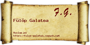 Fülöp Galatea névjegykártya